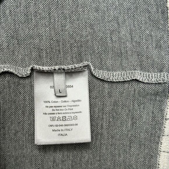 DIOR S22 Embroidered Pinstripe Atelier Baseball T-Shirt Mens Large Grey - Picture 11 of 15